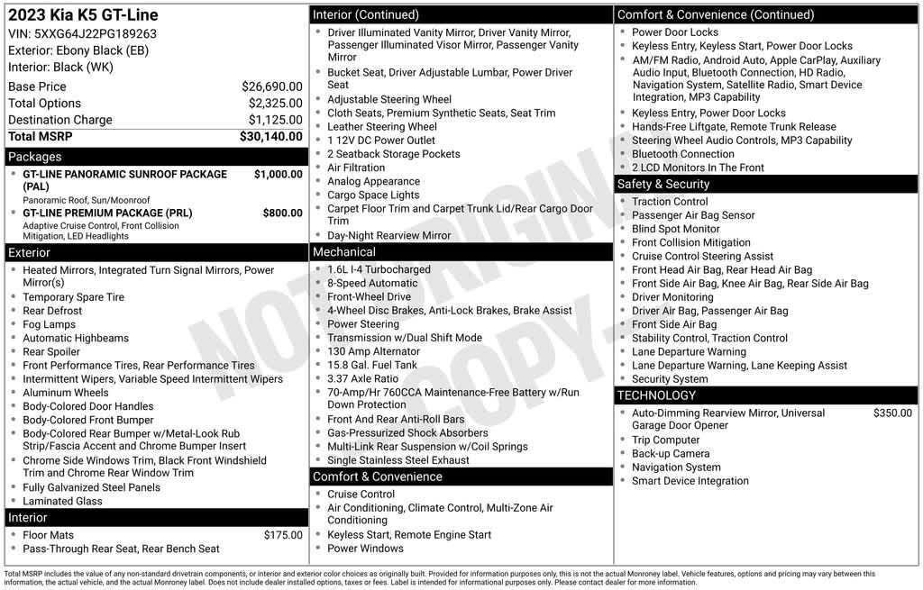 used 2023 Kia K5 car, priced at $24,197