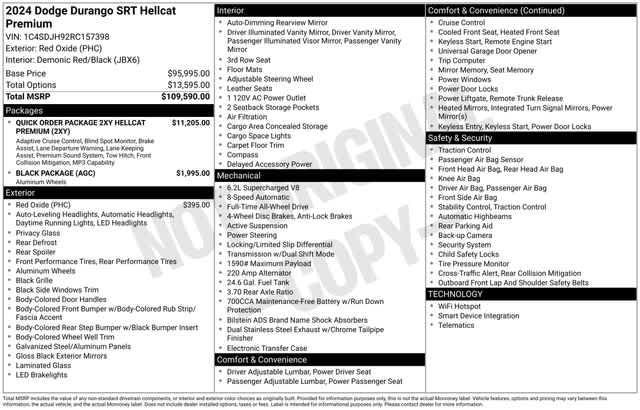 new 2024 Dodge Durango car, priced at $103,598