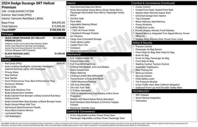 new 2024 Dodge Durango car, priced at $103,598