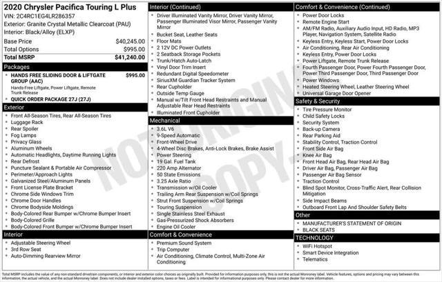 used 2020 Chrysler Pacifica car, priced at $24,908