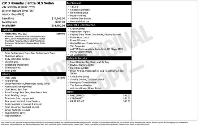 used 2013 Hyundai Elantra car, priced at $7,977
