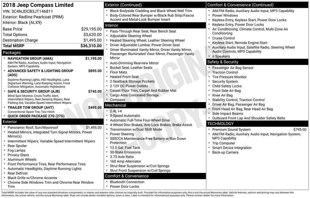 used 2018 Jeep Compass car, priced at $16,993