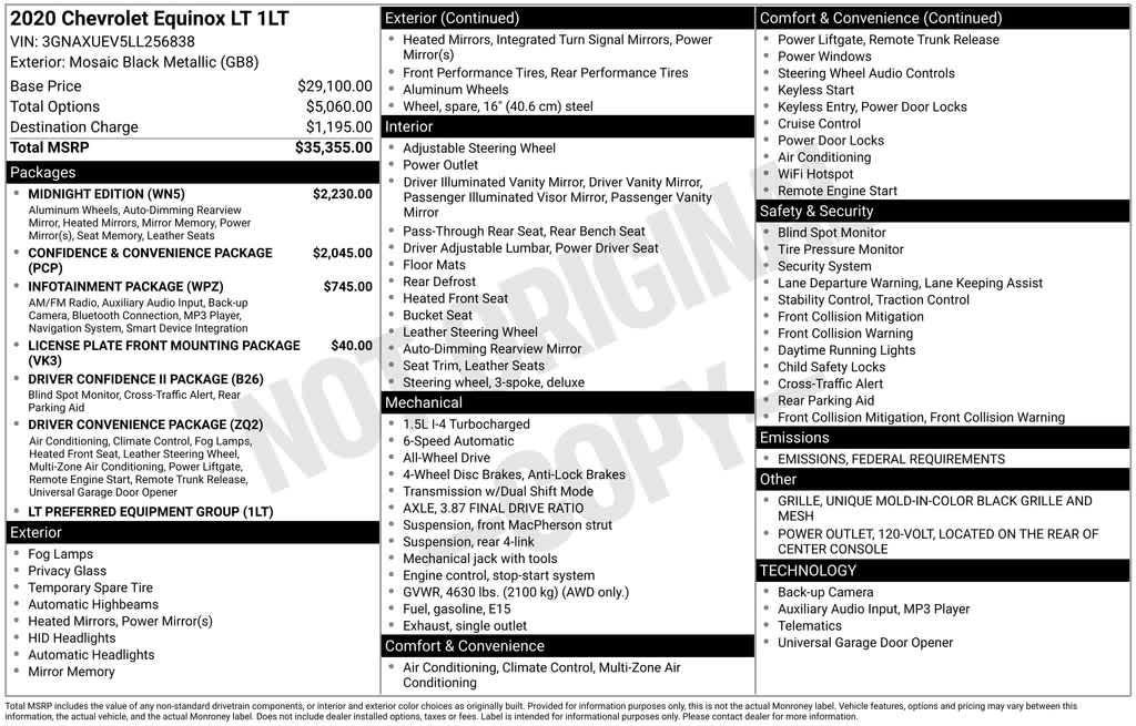 used 2020 Chevrolet Equinox car, priced at $17,859