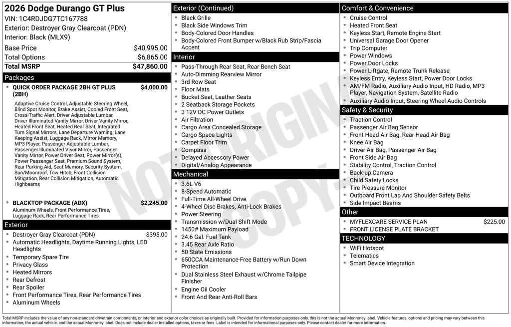 new 2026 Dodge Durango car, priced at $45,963