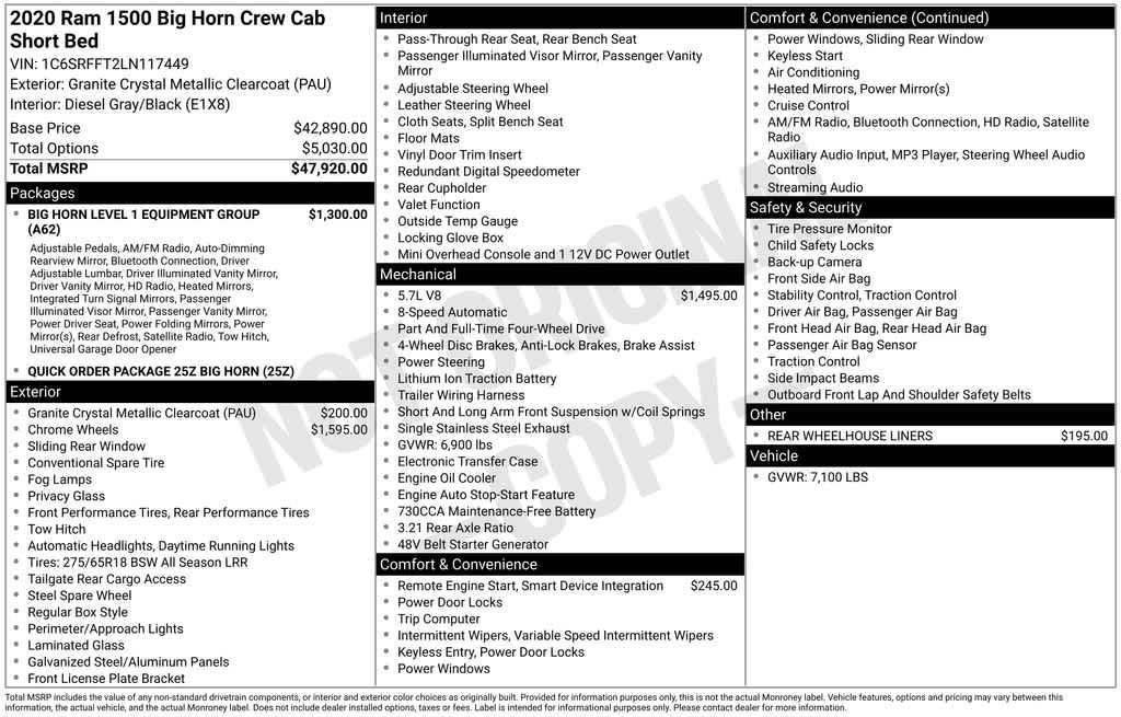 used 2020 Ram 1500 car, priced at $34,391