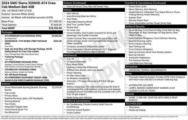 used 2024 GMC Sierra 3500 car, priced at $71,830