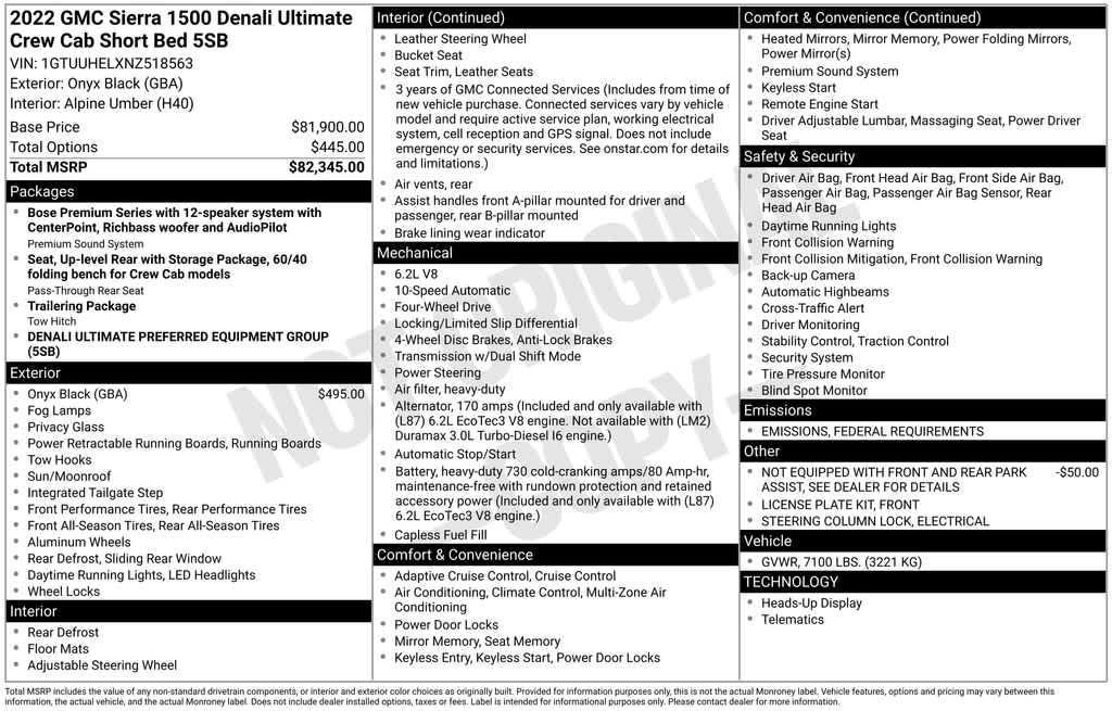used 2022 GMC Sierra 1500 car, priced at $51,882