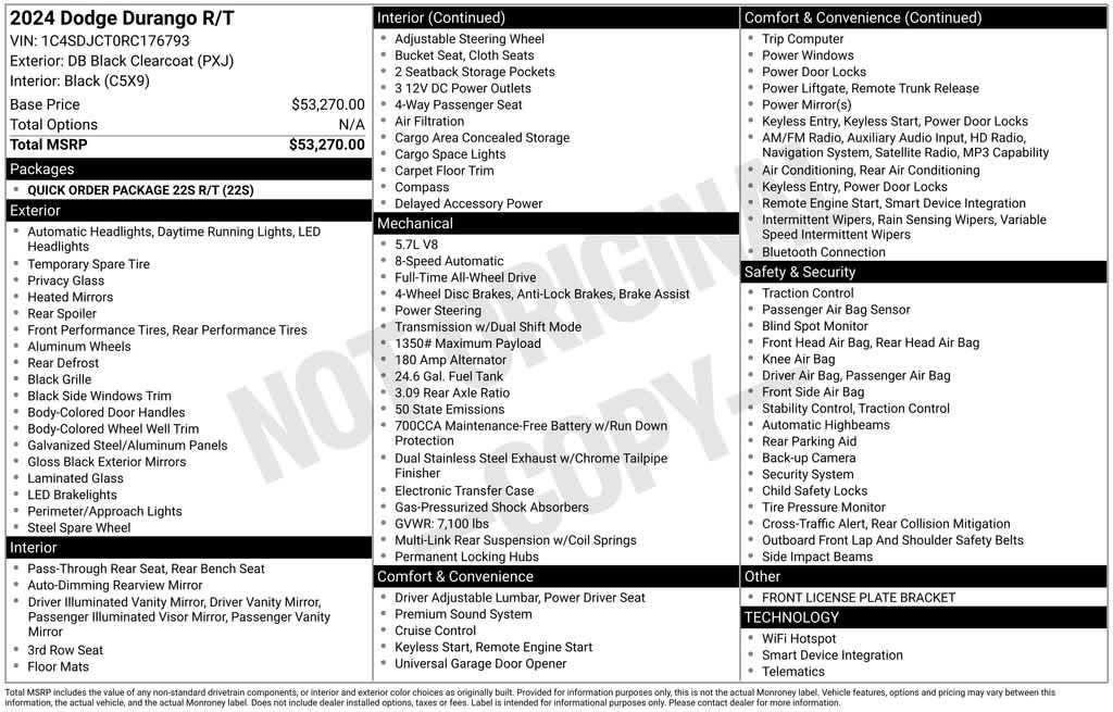 used 2024 Dodge Durango car, priced at $45,478