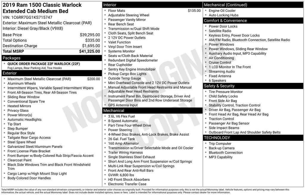 used 2019 Ram 1500 Classic car, priced at $23,987