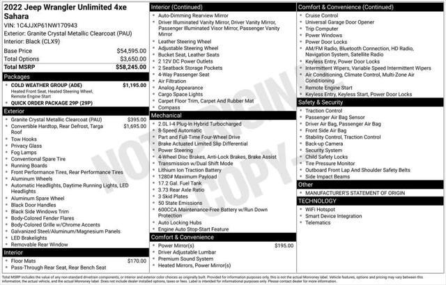 used 2022 Jeep Wrangler Unlimited 4xe car, priced at $34,987