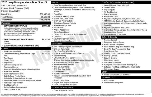 new 2025 Jeep Wrangler 4xe car, priced at $56,848