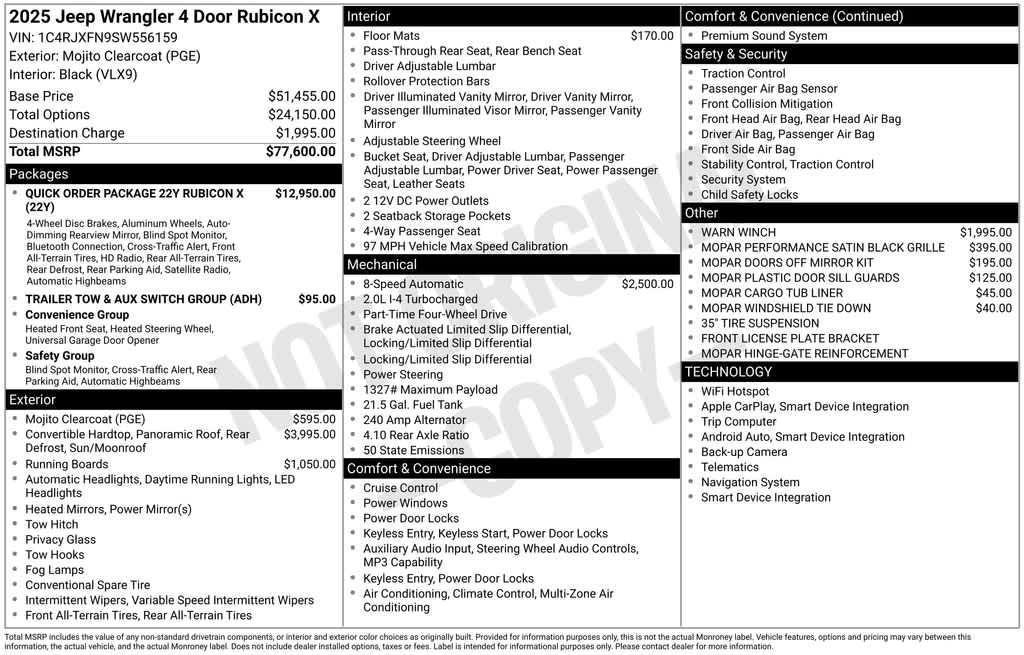 new 2025 Jeep Wrangler car, priced at $78,498