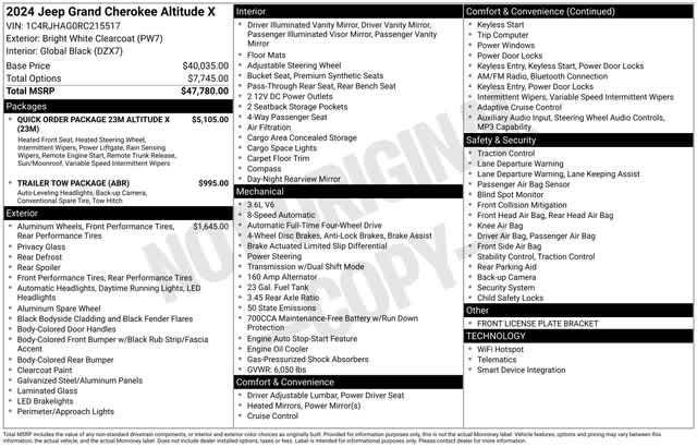 new 2024 Jeep Grand Cherokee car, priced at $45,542