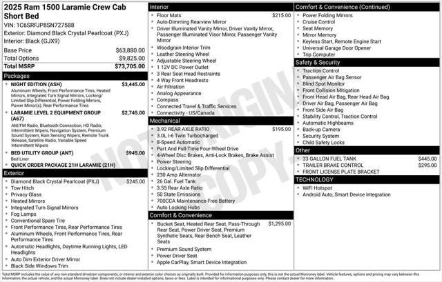new 2025 Ram 1500 car, priced at $70,439