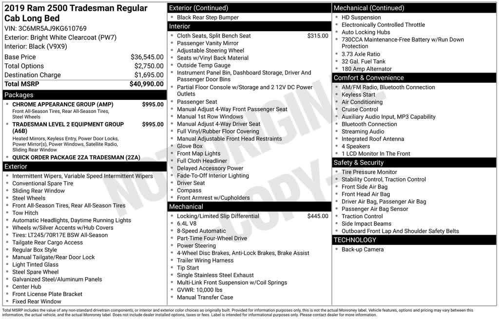 used 2019 Ram 2500 car, priced at $27,349