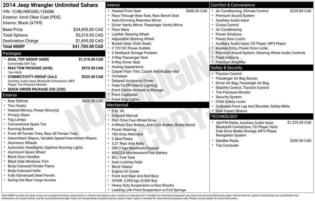 used 2014 Jeep Wrangler Unlimited car, priced at $16,869
