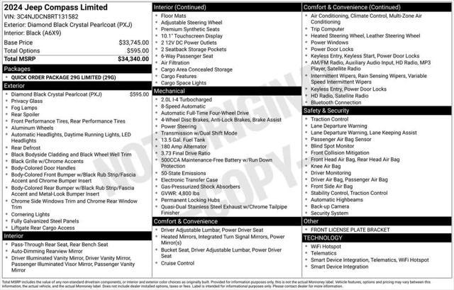 used 2024 Jeep Compass car, priced at $28,391