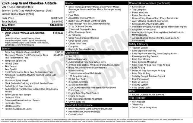 new 2024 Jeep Grand Cherokee car, priced at $45,650