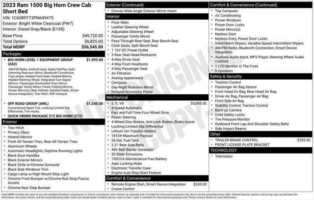 used 2023 Ram 1500 car, priced at $36,987