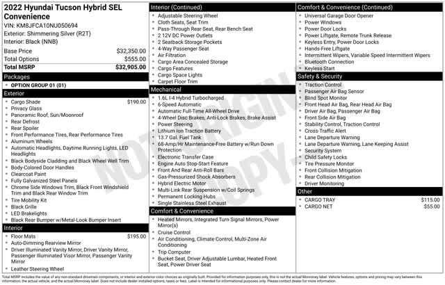used 2022 Hyundai TUCSON Hybrid car, priced at $23,400