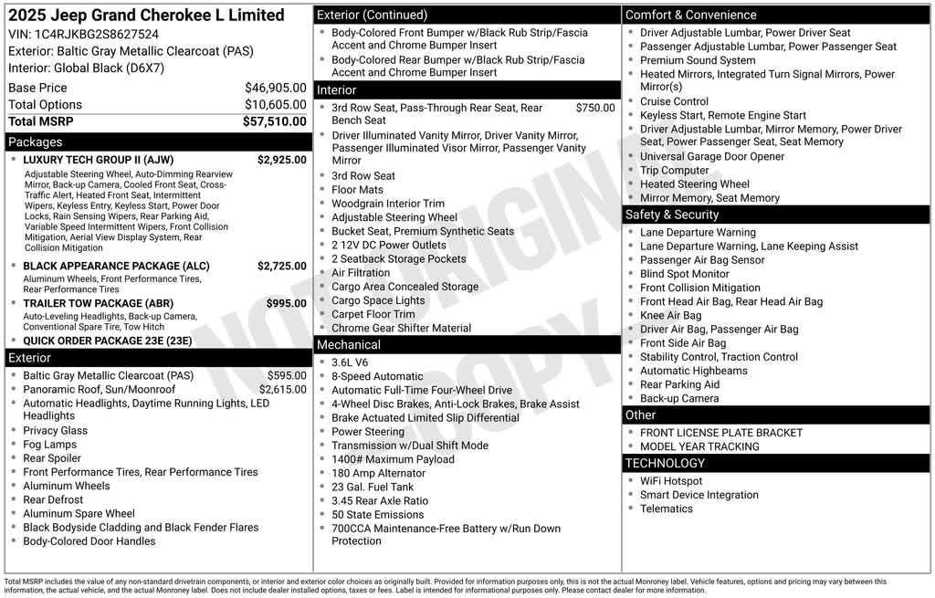used 2025 Jeep Grand Cherokee L car, priced at $49,482