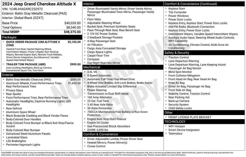 used 2024 Jeep Grand Cherokee car, priced at $36,974