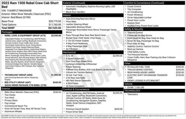 used 2022 Ram 1500 car, priced at $43,006