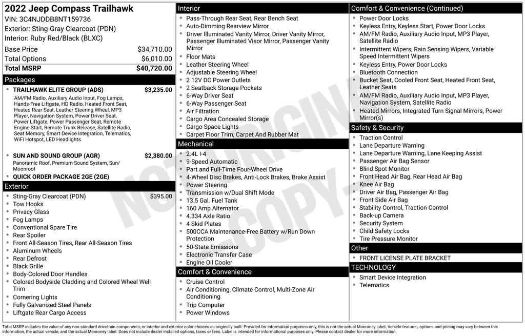 used 2022 Jeep Compass car, priced at $21,987