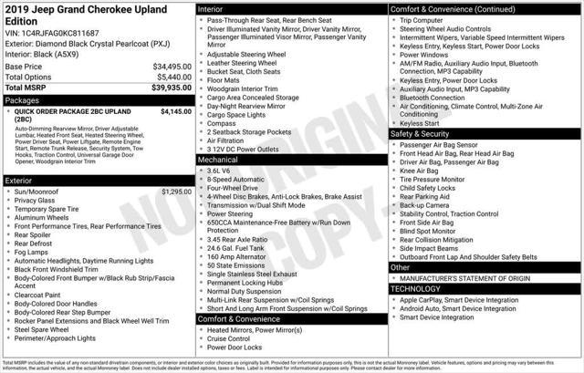 used 2019 Jeep Grand Cherokee car, priced at $15,937