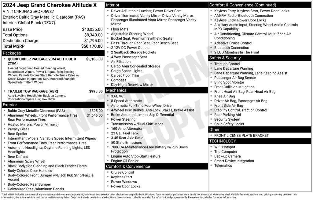 new 2024 Jeep Grand Cherokee car, priced at $41,516