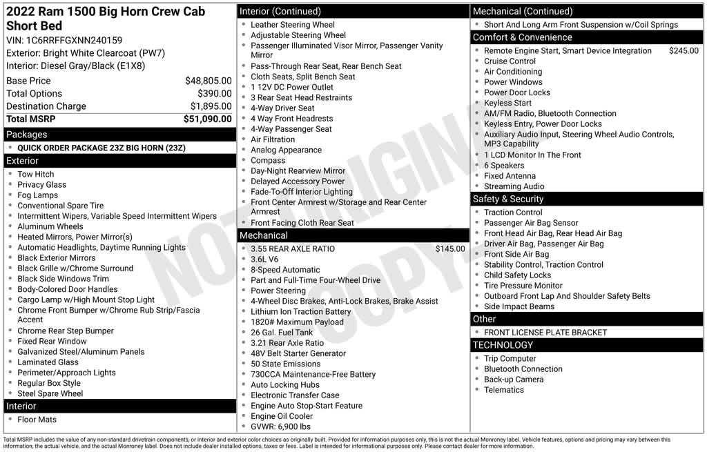 used 2022 Ram 1500 car, priced at $27,984