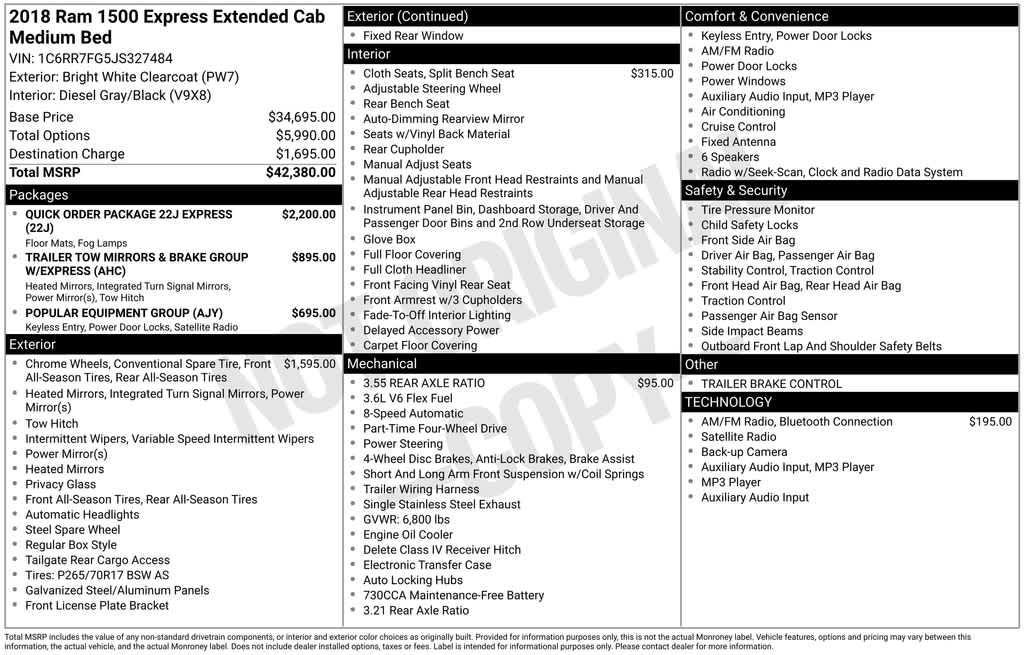 used 2018 Ram 1500 car, priced at $20,973