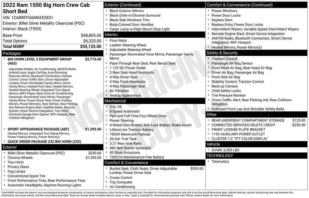 used 2022 Ram 1500 car, priced at $36,230