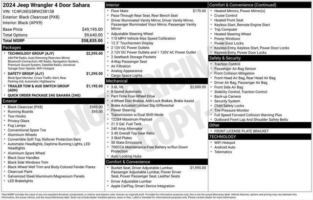 new 2024 Jeep Wrangler car, priced at $57,163