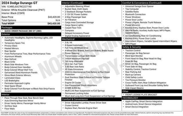 used 2024 Dodge Durango car, priced at $37,464