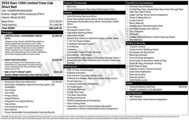 new 2025 Ram 1500 car, priced at $82,420