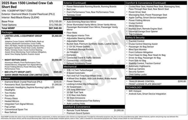 new 2025 Ram 1500 car, priced at $87,330