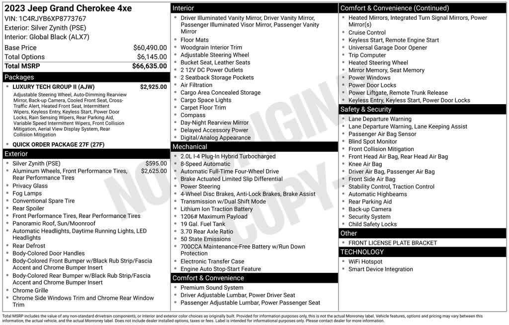 used 2023 Jeep Grand Cherokee 4xe car, priced at $31,999