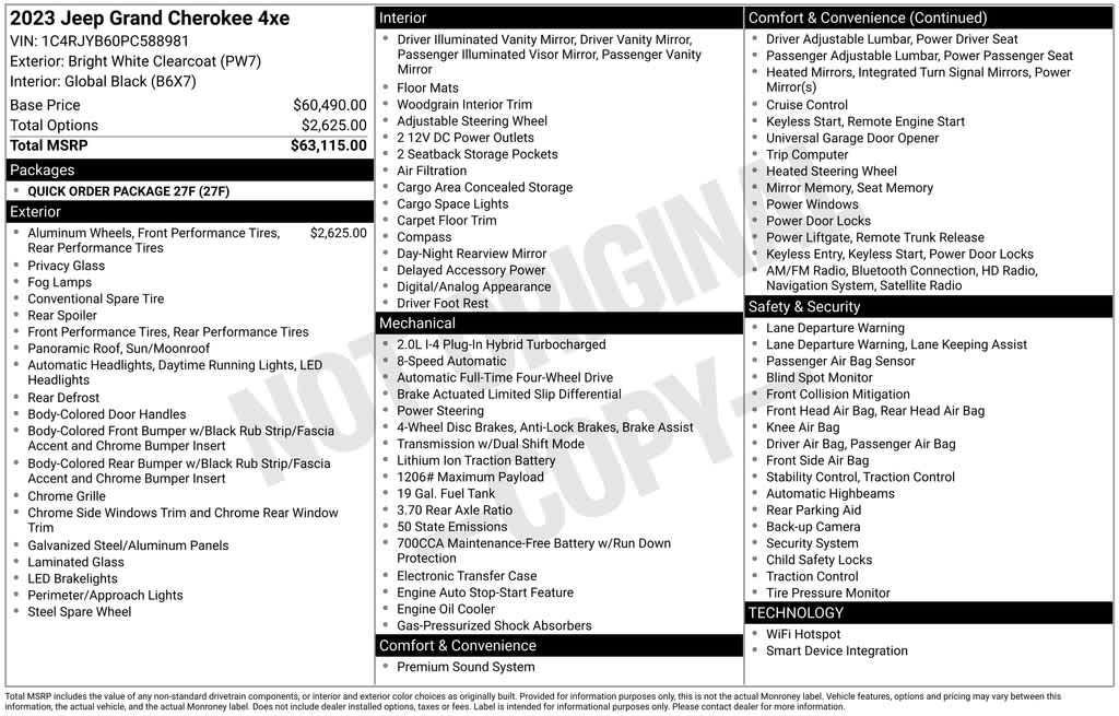 used 2023 Jeep Grand Cherokee 4xe car, priced at $31,933