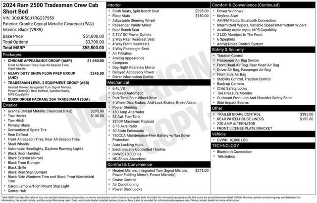new 2024 Ram 2500 car, priced at $60,498