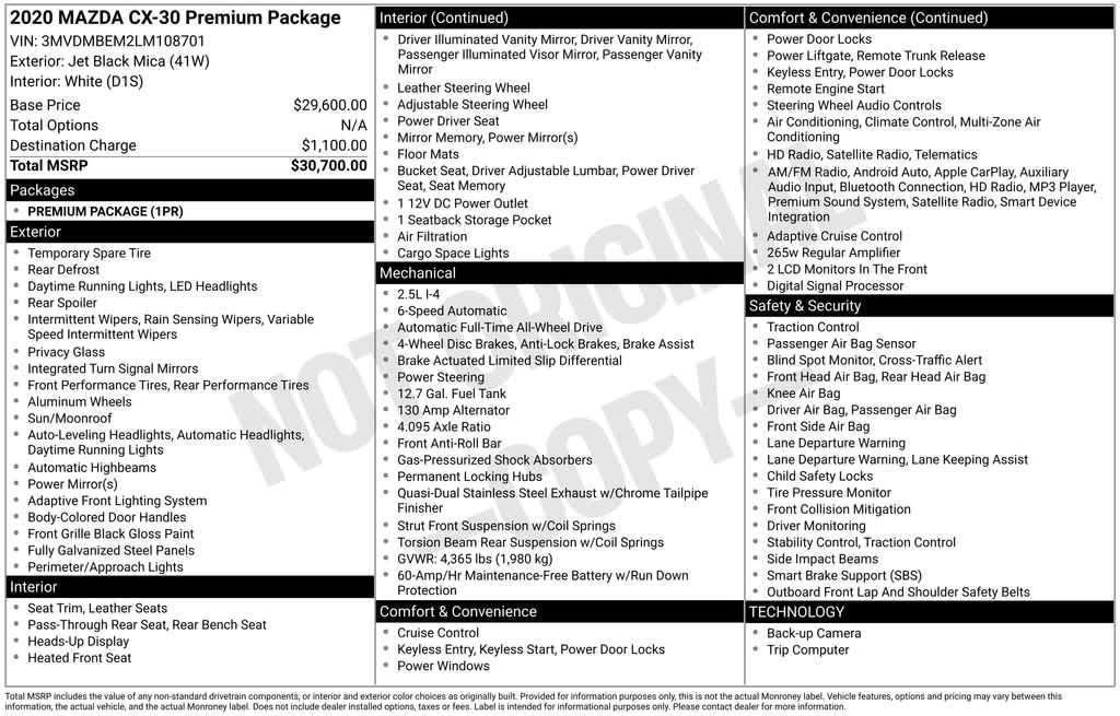 used 2020 Mazda CX-30 car, priced at $21,574