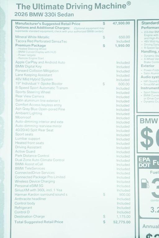 new 2026 BMW 330 car, priced at $52,775