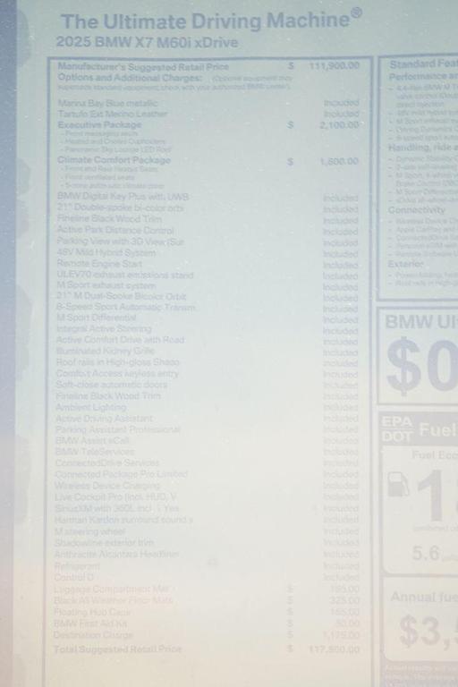 new 2025 BMW X7 car, priced at $117,500