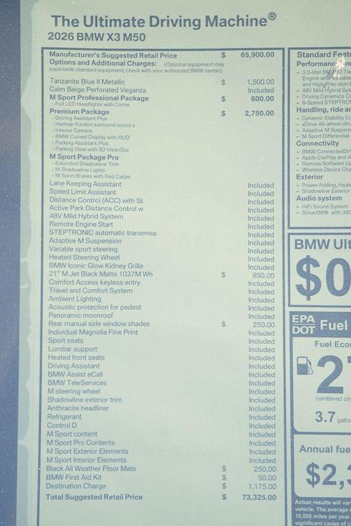 new 2026 BMW X3 car, priced at $73,325