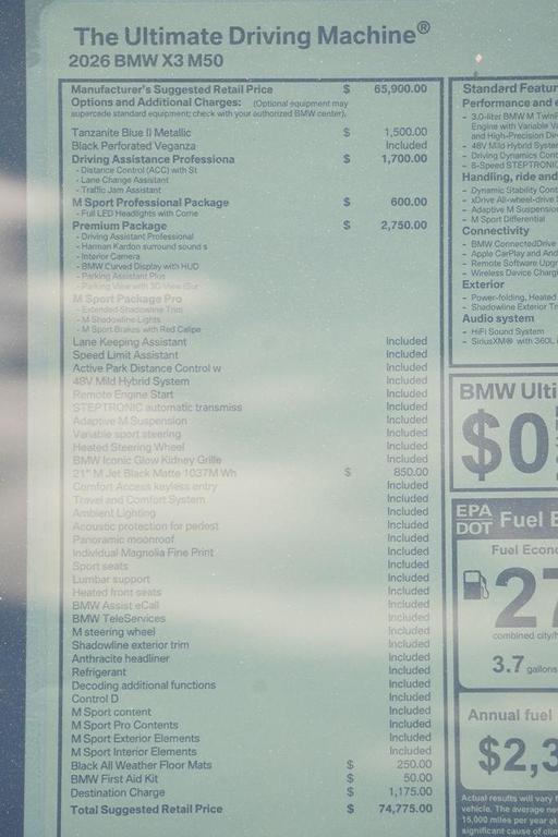 new 2026 BMW X3 car, priced at $74,775