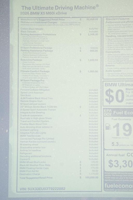 new 2026 BMW X5 car, priced at $103,850