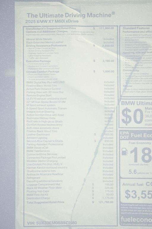 new 2025 BMW X7 car, priced at $121,760