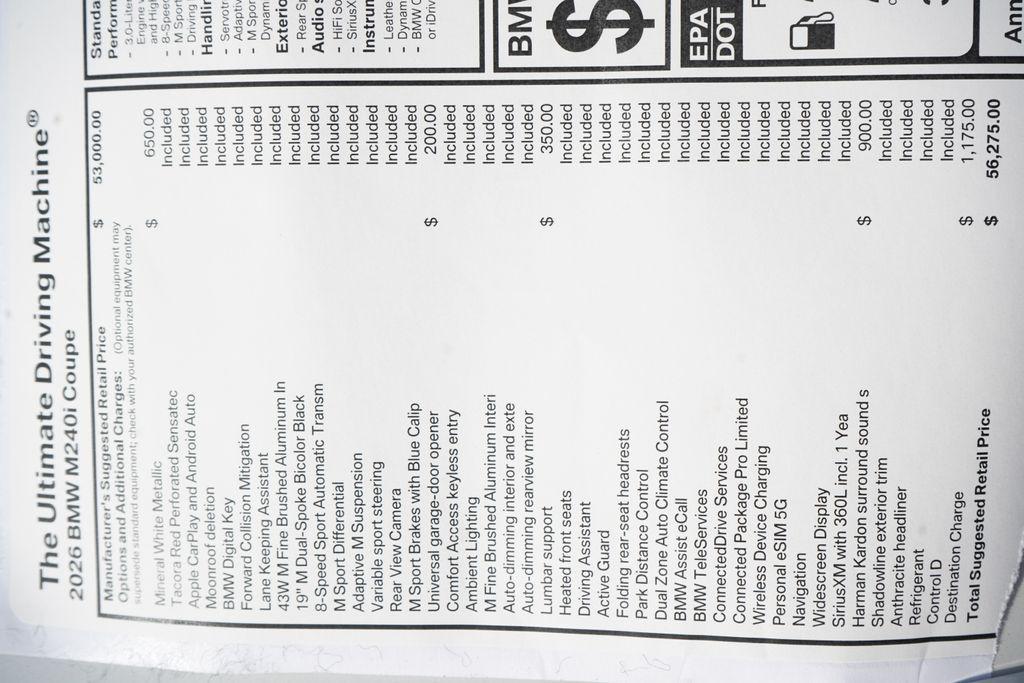 new 2026 BMW M240 car, priced at $56,275