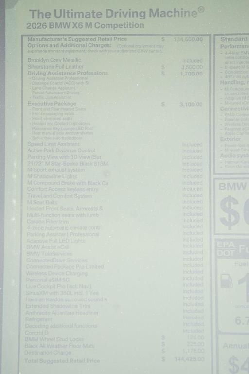 new 2026 BMW X6 M car, priced at $144,425