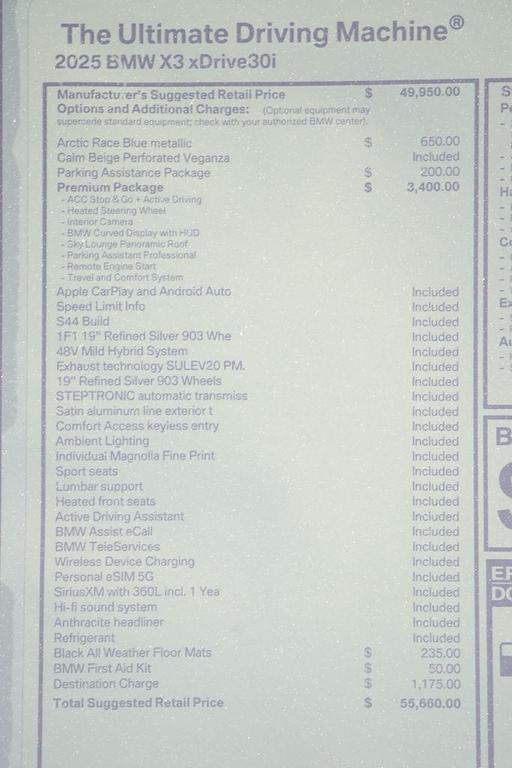 used 2025 BMW X3 car, priced at $47,185